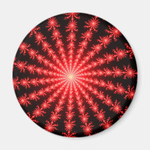 Red Fireworks - fractal design Refrigerator Magnet