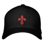 Red Fleur de Lis Embroidered Hat