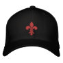 Red Fleur de Lis Embroidered Hat