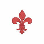 Red Fleur de Lis Embroidered Shirt embroidered shirts