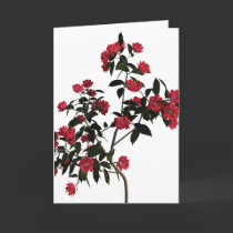 Red Floral Branch Greeting Card