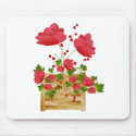 Red Floral in Planter mousepads