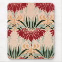 Red Floral Nouveau mousepads