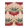 Red Floral Nouveau Post Card