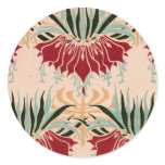 Red Floral Nouveau Stickers
