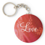 Red Floral Valentine Keychain - Customisable