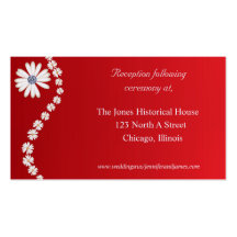 Red Floral Wedding enclosure cards Business Card Templates