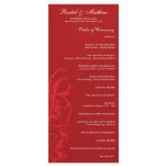 Red Floral Wedding Program rack cards