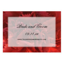 Red Floral Wedding Website Business Card Template