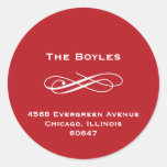 Red florish classy Christmas holiday address label Stickers