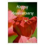 Red Flower Anniversary card