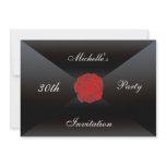 Red Flower Birthday Party Invitation