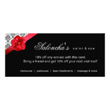 Red Flower Damask Invitation Advertisement