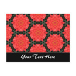 Red Flower Pattern Template Post Card