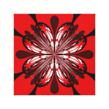 Red Flower Wrapped Canvas Canvas Print