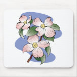 Red Flowering Dogwood Illustration Mousepad