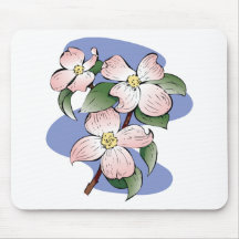 Red Flowering Dogwood Illustration Mousepad