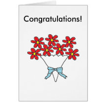 Red Flowers Congratulations Greeting Card