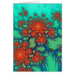 red flowers greeting card