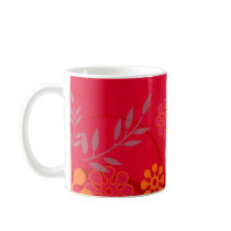 Red flowers mug