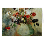 Red Flowers, Odilon Redon flowers Greeting Cards