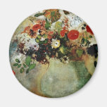 Red Flowers, Odilon Redon flowers Refrigerator Magnets