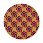 Red Flowers on Brown Magnets