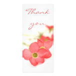 Red flowers  Thank you card Rack Cards