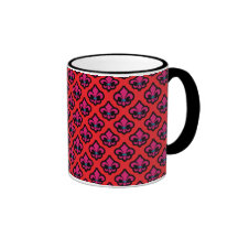 Red Fluer de Lis Cup Coffee Mugs