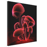 Red Fluorescence Square Stretched Canvas Print