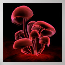 Red Fluorescence (Square) Poster