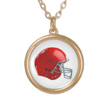 Red Football Helmet Necklace