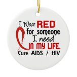 Red For Someone I Need AIDS Christmas Tree Ornament