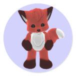Red Fox Plushie Animal Sticker