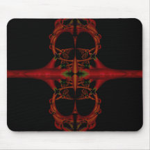 Red fractal mouse mats