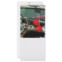Red Fuzzy Dice in Convertible Custom Rack Card