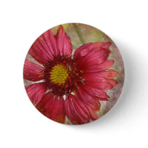 Red Gaillardia Round Button