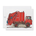 Red Garbage Truck invitations