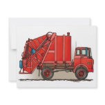 Red Garbage Truck invitations