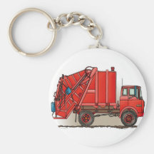 Red Garbage Truck Keychain