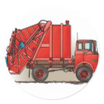 Red Garbage Truck stickers