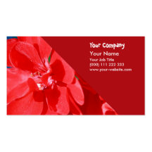 Red garden flowers business card templates