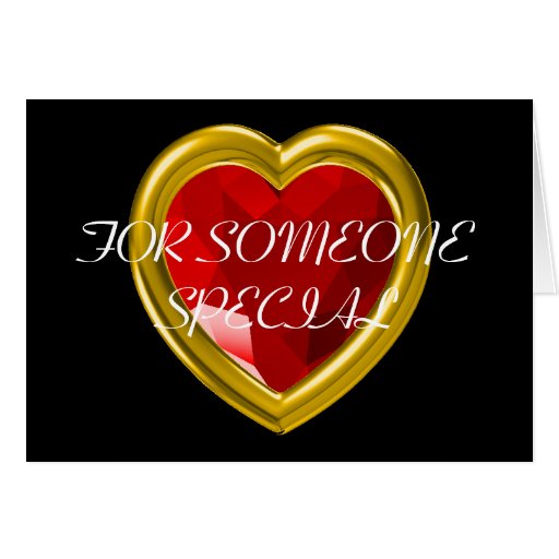 Red gemstone heart cards