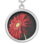 Red Gerber Daisy Necklace
