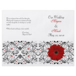 Red Gerbera Daisy Floral Wedding Program flyers