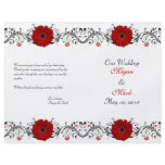 Red Gerbera Daisy Floral Wedding Program flyers