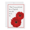 Red Gerbera Daisy Wedding Invitation