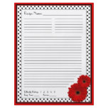 Red Gerbera Polka Dot Binder Recipe Inserts flyers