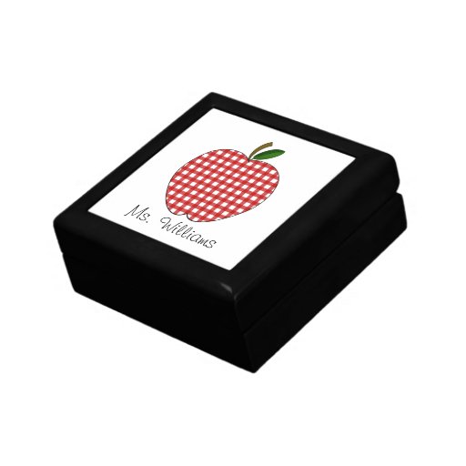 Red Gingham Apple Personalised Teacher Gift Box