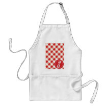 Red Gingham & Cutlery Apron